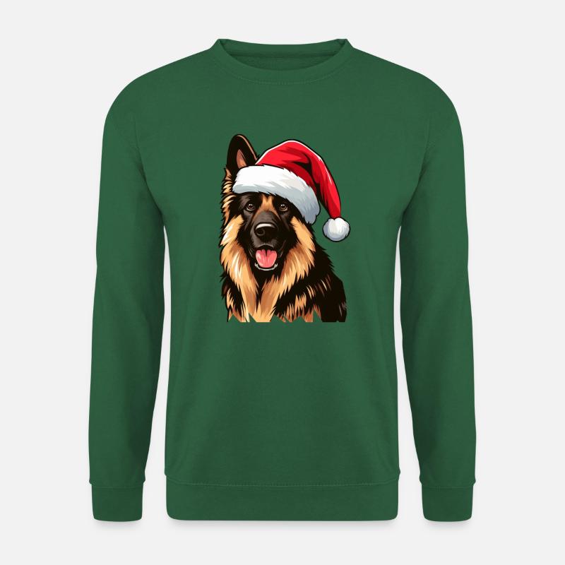 Deutscher Schäferhund Der Weihnachtsmann - Unisex Pullover - Grün