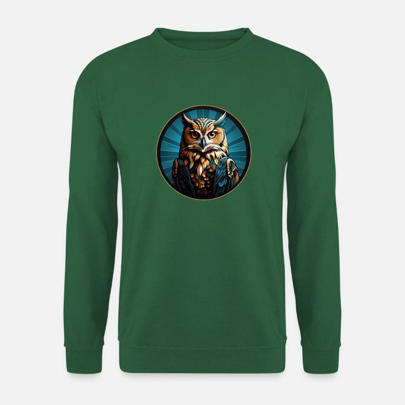 Buntes grafisches Eulendesign für Eulenfans - Unisex Pullover - Grün