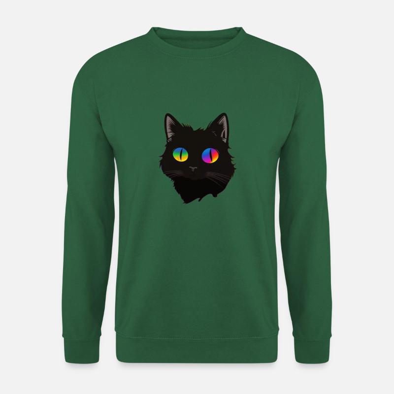 Katze Regenbogen Augen Tier - Unisex Pullover - Grün