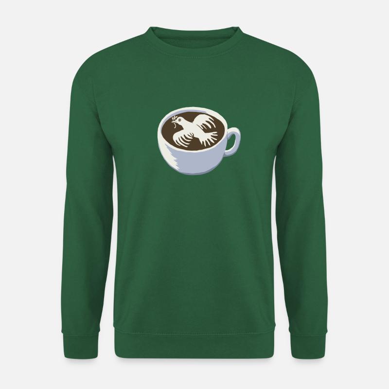 Cappuccino mit Friedenstaube - Unisex Pullover - Grün