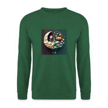 Flowers from the moon to earth, gift, birthday - Unisex Sweatshirt - green - Front