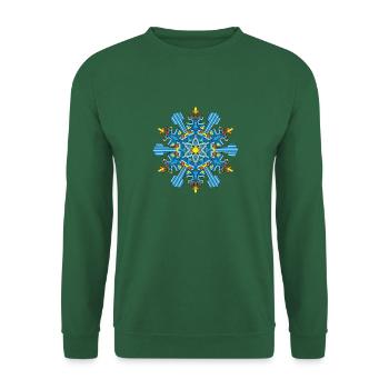 Schneeflocken Mandala - Unisex Pullover - Grün - Vorne