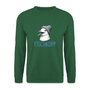 Gute Laune Fischkopp - Moin Möwe mit Beanie Mütze - Unisex Pullover - Grün - Vorne