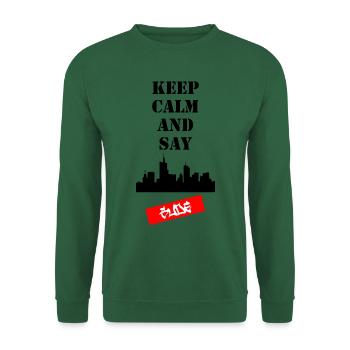 Keep Calm and Say Gude - Unisex Pullover - Grün - Vorne