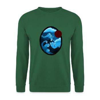 wave off kanagawa - Sweat-shirt Unisexe - vert foncé - Devant
