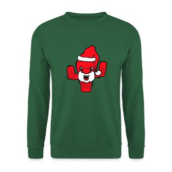 Cactus Père Noël Face Cactus de Noël - Sweat-shirt Unisexe - vert foncé - Devant