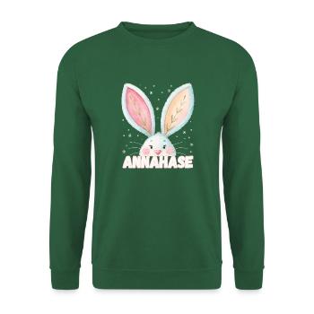 Nom Anna Lapin Annahase Nom de l’animal - Sweat-shirt Unisexe - vert foncé - Devant