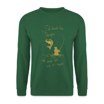 Angler Therapie Angeln - Unisex Pullover - Grün - Vorne