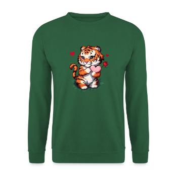Offrez ce tigre mignon en cadeau pour la Saint-Valentin - Sweat-shirt Unisexe - vert foncé - Devant