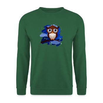 Owl (night sky) - Unisex Sweatshirt - green - Front