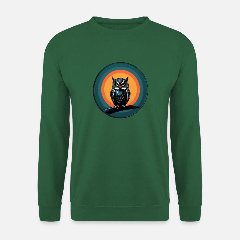 Buntes grafisches Eulendesign für Eulenfans - Unisex Pullover - Grün