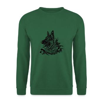 Grey Shepherd on Retro Banner No. 4 - Unisex Sweatshirt - green - Front