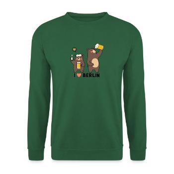 Berlin Ours Ours Bière Coeur Amour Berlin Souvenir - Sweat-shirt Unisexe - vert foncé - Devant