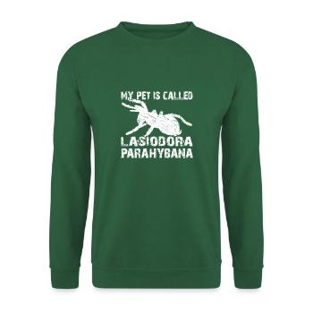 My pet's name is Lasiodora Parahybana - Unisex Sweatshirt - green - Front