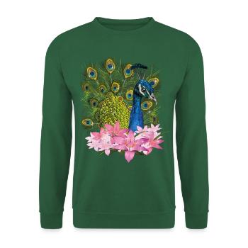 Pfau - Unisex Pullover - Grün - Vorne