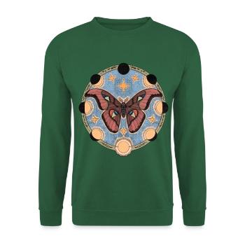 Retro Moon Phase and Moth - Unisex Sweatshirt - green - Front