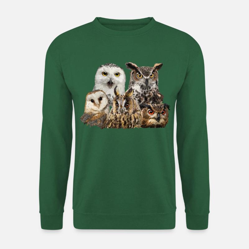 Eulen - Unisex Pullover - Grün