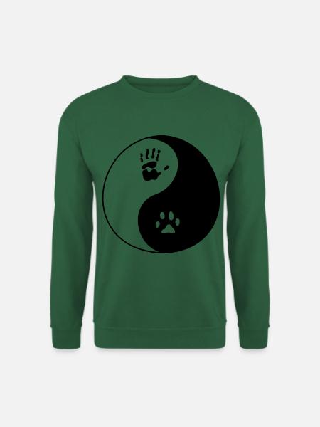 Hund Mensch Abdruck - Unisex Pullover - Grün