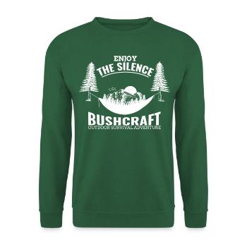 Bushcraft Survival Bushcrafter Enjoy The Silence - Unisex Pullover - Grün - Vorne
