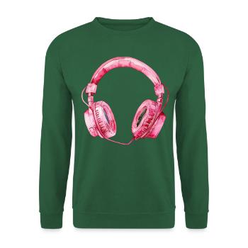 Headphones Listen to music - Unisex Sweatshirt - green - Front