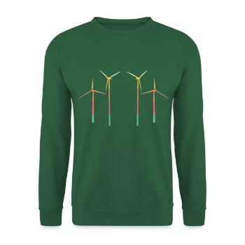 Éolienne Wind Power Retro Vintage - Sweat-shirt Unisexe - vert foncé - Devant