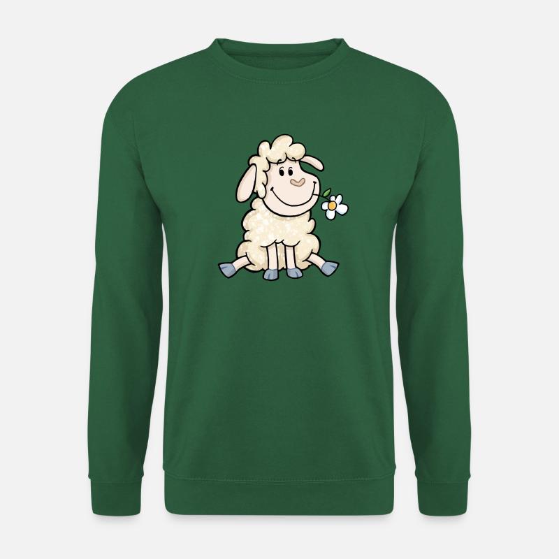 Schaf mit Blume - Unisex Pullover - Grün