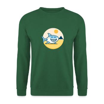 Le requin au soleil est de bonne humeur - Sweat-shirt Unisexe - vert foncé - Devant