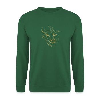 Illustrierte Designs mit Ochse - Unisex Pullover - Grün - Vorne
