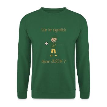 Wer ist eigentlich dieser Justin? - Unisex Pullover - Grün - Vorne