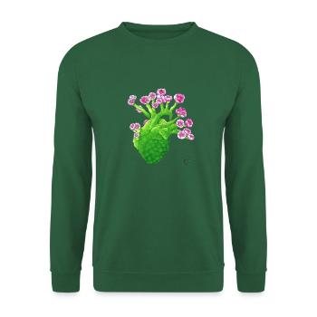Cœur Cactus - Sweat-shirt Unisexe - vert foncé - Devant
