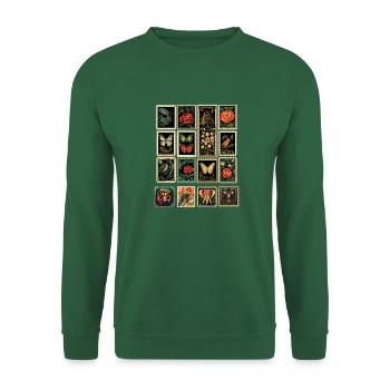 Decorative Fancy Postage Stamps - Unisex Sweatshirt - green - Front