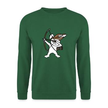 Lapin Archer Médiéval Flèche Tir à l’arc - Sweat-shirt Unisexe - vert foncé - Devant