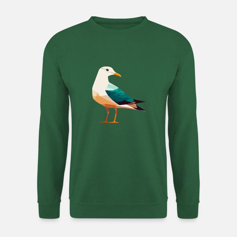 Nordsee Küste Möwe Polygon - Unisex Pullover - Grün