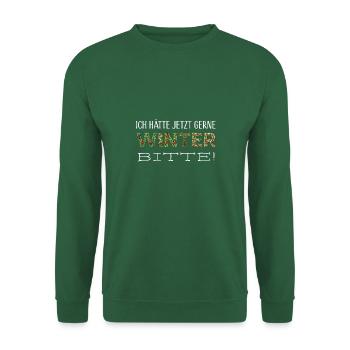 Jahreszeiten winter bitte ws - Unisex Pullover - Grün - Vorne