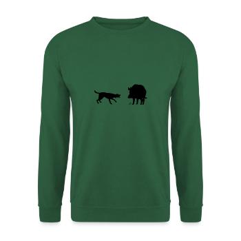 Jagdhund bei der Arbeit - Unisex Pullover - Grün - Vorne