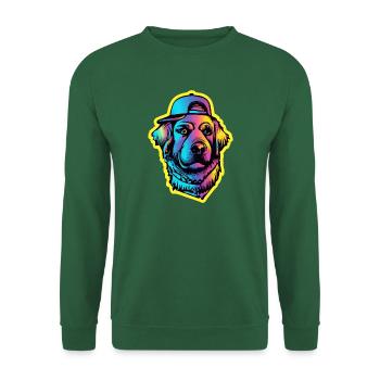 Labrador Synthwave Dog Gift Retriever des années 80 - Sweat-shirt Unisexe - vert foncé - Devant