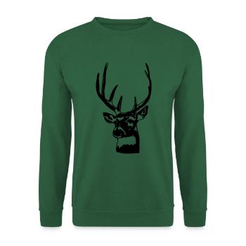 Hirsch Wald Geweih Jagd - Unisex Pullover - Grün - Vorne