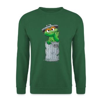 Sesamstraße Oscar Mülltonne - Unisex Pullover - Grün - Vorne