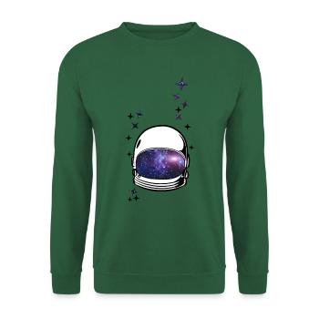 Astronaut Helmet Space Galaxy Stars Gift - Unisex Sweatshirt - green - Front