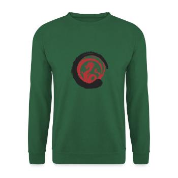 Drachen Japan Asien Bambus Sonne Kanji Natur - Unisex Pullover - Grün - Vorne