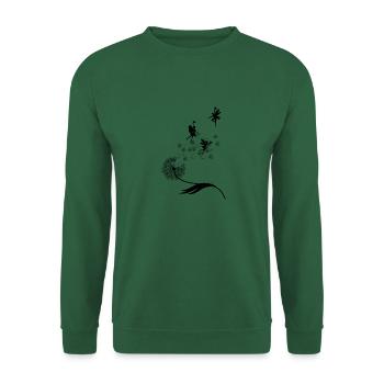 Schmetterlingdesign Pusteblumen Wiese Herzen Feen - Unisex Pullover - Grün - Vorne