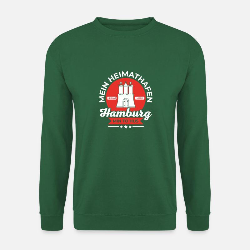 Mein heimathafen hamburg Geschenk Moin Sprüche - Unisex Pullover - Grün