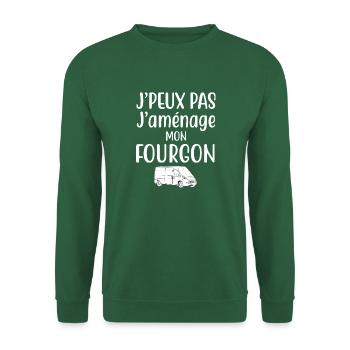 Je peux pas j'aménage mon fourgon cadeau van - Sweat-shirt Unisexe - vert foncé - Devant