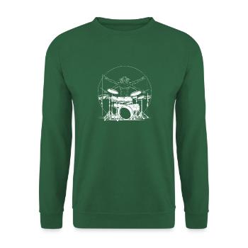 Lustige Parodie Mann Frau Schlagzeuger - Unisex Pullover - Grün - Vorne