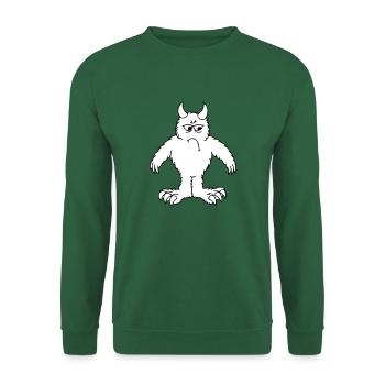 Monster "Gronk" - weiss gefuellt - Unisex Pullover - Grün - Vorne
