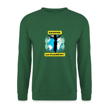 sauvez la planète - Sweat-shirt Unisexe - vert foncé - Devant