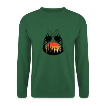 Chainsaw Axe Forester Lumberjack Saw Chain - Unisex Sweatshirt - green - Front