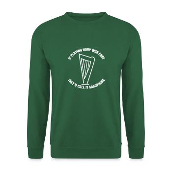 Harfenspieler Musik Instrument Harfenlehrer Harfe - Unisex Pullover - Grün - Vorne