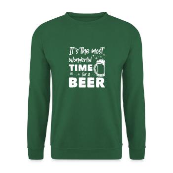Beste Jahreszeit für Bier ist Winter Weihnachten - Unisex Pullover - Grün - Vorne