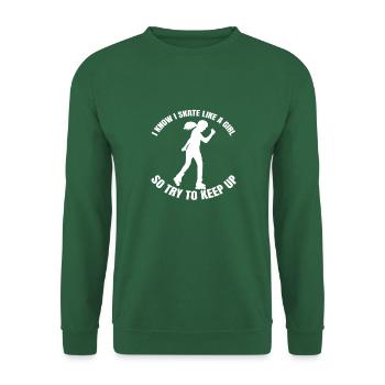 Patinage à roulettes Patin à roues alignées Cadeau Inliner Skater - Sweat-shirt Unisexe - vert foncé - Devant